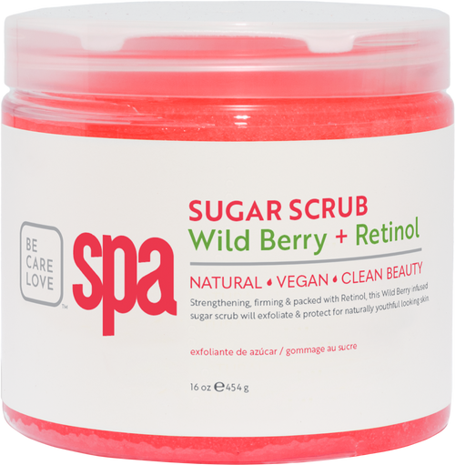 BCL SPA Sugar Scrub Wild Berry + Retinol, 16 oz. - Nail Supply Inc